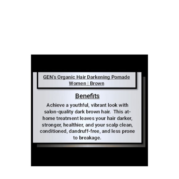 Dark Hair Pomade Brown: GEN Skin Hair Darkening Pomade for Women, 340G - Picture 4 of 6